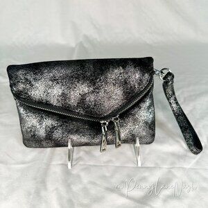 Urban Accessories Black & Silver Envelop Clutch Purse
